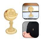 Broche Boton Eucaristia Cálice Dourado