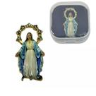 Broche Botton com Pedras Nossa Senhora das Graças Metal + Caixinha