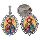 Broche com Relicario Cor Prata Jesus Salvador Terno Noivo lapela Qualidade Resinado Alto Padrão Casamentos