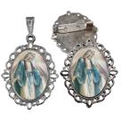 Broche com Relicario Cor Prata Maria Passa na Frente Terno Noivo lapela Qualidade Resinado Alto Padrão Casamentos