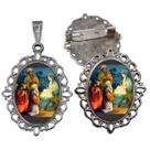 Broche com Relicario Cor Prata Tres Reis Magos Terno Noivo lapela Qualidade Resinado Alto Padrão Casamentos Broche com Relicario Cor Prata Tres Reis Magos Terno Noivo lapela Qualidade Resinado Alto Padrão Casamentos