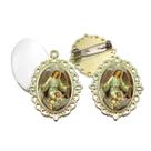 Broche com Relicario Dourado Anjo da Guarda Terno Noivo lapela Qualidade Resinado Alto Padrão Casamentos