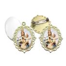 Broche com Relicario Dourado Nossa Senhora da Esperança Terno Noivo lapela Qualidade Resinado Alto Padrão Casamentos Broche com Relicario Dourado Nossa Senhora da Esperança Terno Noivo lapela Qualidade Resinado Alto Padrão Casamentos