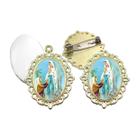 Broche com Relicario Dourado Nossa Senhora de Lourdes Terno Noivo lapela Qualidade Resinado Alto Padrão Casamentos Broche com Relicario Dourado Nossa Senhora de Lourdes Terno Noivo lapela Qualidade Resinado Alto Padrão Casamentos