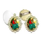 Broche com Relicario Dourado São Marcos Terno Noivo lapela Qualidade Resinado Alto Padrão Casamentos Broche com Relicario Dourado São Marcos Terno Noivo lapela Qualidade Resinado Alto Padrão Casamentos