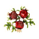 Broche De Esmalte Com Ramo De Romã E Strass Unissex Feminino, Alfinetes De Frutas, Acessórios De Broche De Esmalte Com Ramo De Romã E Strass Unissex Feminino, Alfinetes De Frutas, Acessórios De