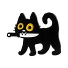 Broche De Esmalte Gato Preto Kawaii Com Olhos Grandes, Desenho Animado, Para Mochilas E Jaquetas,