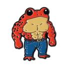 Broche De Esmalte Sapo Musculoso Engraçado, Desenho Animado De Animal Fitness, Emblema De Lapela,