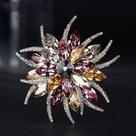 Broche de flor de luxo feminino pino terno acessórios jóia cristal simples broche de girassol