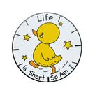 Broche de liga esmaltada de pato amarelo fofo de 3 x 3 cm para alfinetes de blusa