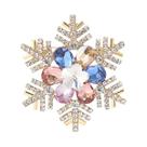 Broche De Natal Unissex Feminino Com Strass Floco De Neve E Flor De Vidro - Acessório De Joalheria