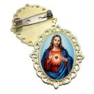 Broche Dourado Coração Sagrado de Jesus Terno Noivo lapela Qualidade Resinado Alto Padrão Casamentos Broche Dourado Coração Sagrado de Jesus Terno Noivo lapela Qualidade Resinado Alto Padrão Casamentos