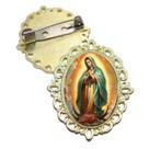 Broche Dourado Nossa Senhora de Guadalupe Terno Noivo lapela Qualidade Resinado Alto Padrão Casamentos Broche Dourado Nossa Senhora de Guadalupe Terno Noivo lapela Qualidade Resinado Alto Padrão Casamentos