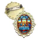 Broche Dourado Santa Ceia Terno Noivo lapela Qualidade Resinado Alto Padrão Casamentos