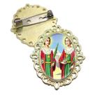 Broche Dourado São Cosme e Damião Terno Noivo lapela Qualidade Resinado Alto Padrão Casamentos Broche Dourado São Cosme e Damião Terno Noivo lapela Qualidade Resinado Alto Padrão Casamentos