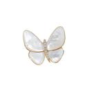 Broche elegante borboleta branca com detalhes em cristal Broche elegante borboleta branca com detalhes em cristal