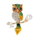 Broche Feminino Moderno De Coruja Dupla Com Strass, Emblema De Pássaro Para Decoração De Terno
