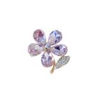 Broche Flor Média com Pedras Brilhantes -