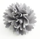 Broche Flor Tecido Cinza 8cm