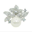 Broche Flor Zircônia e Pérola BRG4883