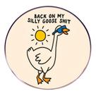 Broche Funny Goose Cartoon Animal Blouse Pin com óculos de sol