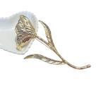 Broche Grande de Flor de Tulipa em Metal Dourado Fecho de Alfinete