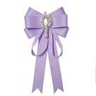 Broche, gravata borboleta JKQBUX, fita de strass, pré-amarrada, roxa