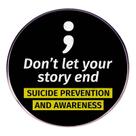 Broche Inspirational Black Round Lapel Alloy 3x3cm Broche Inspirational Black Round Lapel Alloy 3x3cm