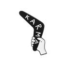 Broche Karma Hand Boomerang Black Enamel Alloy Badge
