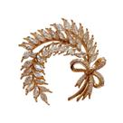 Broche Laço com Raminhos e Zircônias - Broche Laço com Raminhos e Zircônias -