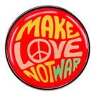 Broche Make Love Not War, alfinete de lapela redondo retrô, símbolo da paz