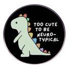 Broche Pin Cartoon Dinosaur Black Round Badge Alloy 3x3cm Broche Pin Cartoon Dinosaur Black Round Badge Alloy 3x3cm
