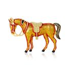 Broche Pin Elegant Horse para mulheres em liga esmaltada 4,7x3cm