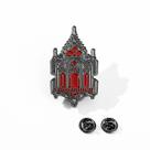 Broche Pin Gothic Cathedral Mysterious Alloy com esmalte vermelho