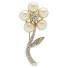 Broche Strass e Pérola Flor BRG0064
