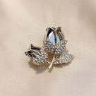 Broche Tulipas com Pedras Brilhantes -