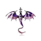 Broche Vintage Dragon Purple Enamel Wings com cristais Broche Vintage Dragon Purple Enamel Wings com cristais