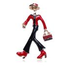 Broche Vintage Fashion Lady com bolsa de liga esmaltada Broche Vintage Fashion Lady com bolsa de liga esmaltada