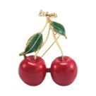 Broches De Cereja Com Strass Unissex Para Mulheres, Pins De Frutas Em Esmalte, Acessórios De Joias