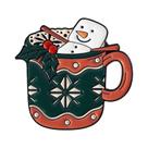 Broches Esmaltados De Natal: Boneco De Neve, Biscoito De Gengibre E Café Presente De Joia Para