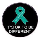 Brooch Pin Teal Ribbon OCD Awareness Alloy 3x3cm 7,8g