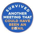 Brooch Pins Funny Meeting Round Blue Alloy Badge