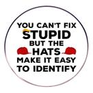 Brooch Pins Funny Quote Round Alloy Badge You Can't Fix Stupid”