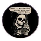 Brooch Pins Funny Skeleton Round Badge, citação humorística