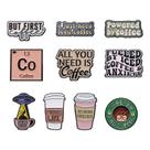 Brooch Pins Set Coffee Quote Enamel Alloy para roupas