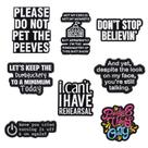 Brooch Pins Set Funny Quote Creative English Text Design Brooch Pins Set Funny Quote Creative English Text Design