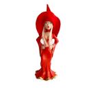 Bruxa Moderna Morgana de resina 13cm Vermelho Coral - Hadu Esotéricos