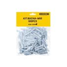 Bucha 10mm m10 c/anel aba plastica fixacao parede bom-5309 pacote c/100 un