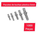Bucha De Alvenaria Para Parede E Concreto De Nylon SEM ANEL Pacote 5mm Com 1000 Peças PlasUni