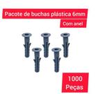 Bucha De Alvenaria Parede E Concreto De Nylon Com Anel Pacote Com 1000 Peças 6mm PlasUni